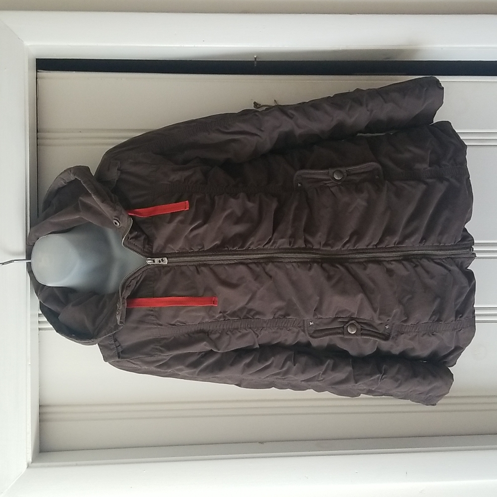 Designer Army Green Hooded Coat Jacket By Buffalo